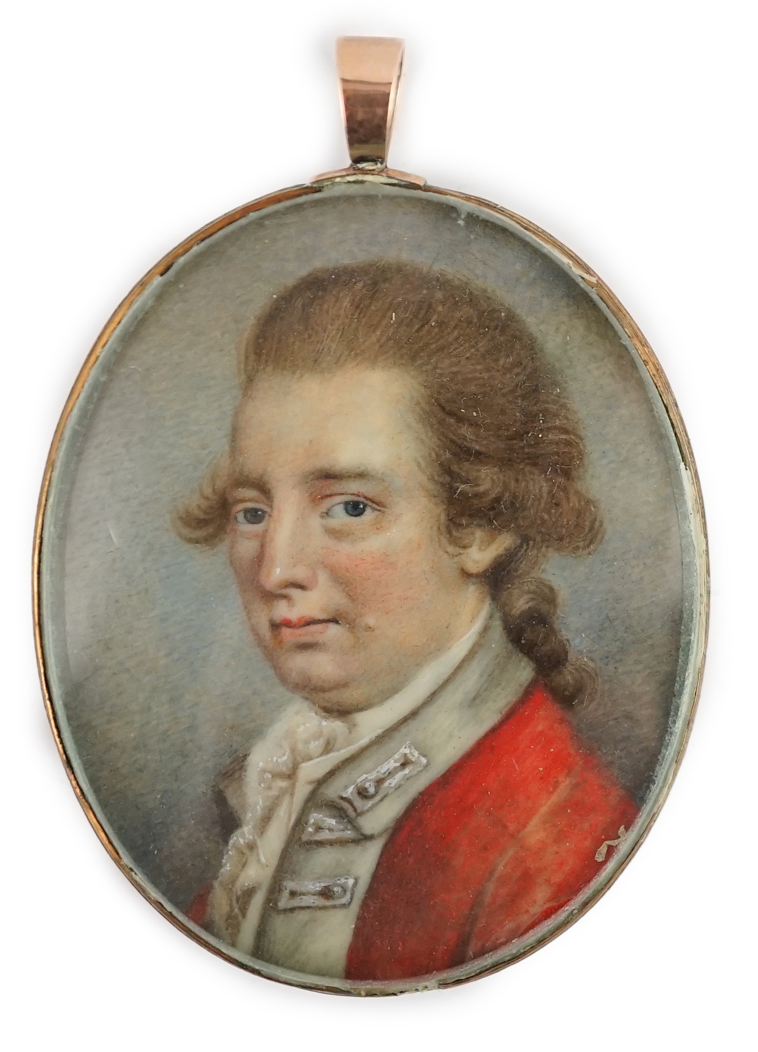 English School circa 1780, Portrait miniature of a gentleman, oil on ivory, 4 x 3.2cm. CITES Submission reference 4VYCC9RL